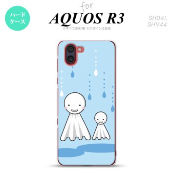 SH-04L SHV44 R3 AQUOS R3 スマホケース カバー てるてる坊主 水色 nk-r3-551