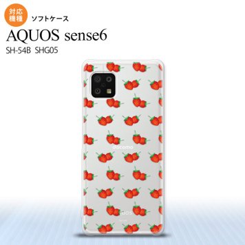 SH-54B SHG05 AQUOS sense6 スマホケース ソフトケース 苺 イチゴ 小 赤 メンズ レディース nk-sens6-tp045