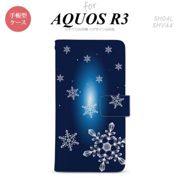 SH-04L/SHV44 AQUOS R3 手帳型スマホケース カバー 雪  nk-004s-r3-dr637