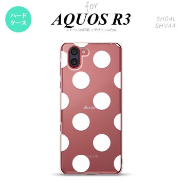 SH-04L SHV44 R3 AQUOS R3 スマホケース カバー ドット 水玉 A 白 nk-r3-006