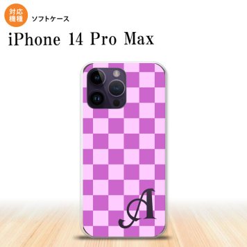 iPhone14 ProMax iPhone14 Pro Max スマホケース 背面ケースソフトケース スクエア ピンク 紫 +アルファベット 2022年 9月発売 nk-i14pm-tp768i