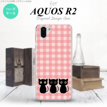 AQUOS R2 アクオス アール2 SH-03K SHV42 専用 スマホケース カバー ハードケース 猫C ピンク nk-r2-1137[スマホ,スマホケース,スマホカバー,ケース,カバー,ジャケット]