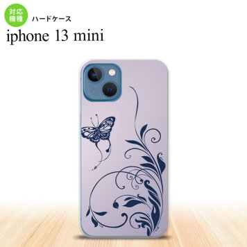 iPhone13mini iPhone13 mini ケース ハードケース 蝶と草 紫  nk-i13m-1634