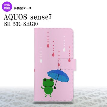 sense7 sense7 手帳型スマホケース カバー 傘 カエル ピンク 2022年 11月発売 nk-004s-sens7-dr677