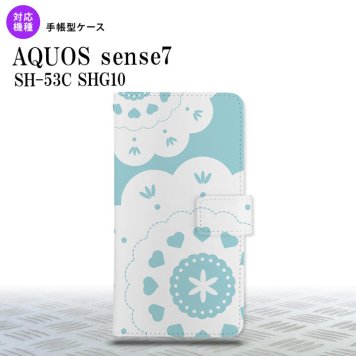 sense7 sense7 手帳型スマホケース カバー レース クリア 緑 2022年 11月発売 nk-004s-sens7-dr1483