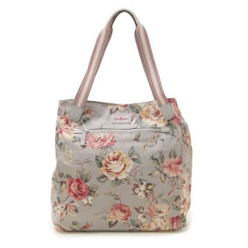 キャスキッドソン Cath Kidston バッグ トートバッグ ショルダーバッグ 831895 HEYWOOD TOTE ヘイウッド トート GREY GARDEN ROSE 花柄グレー+ピンク系マルチ