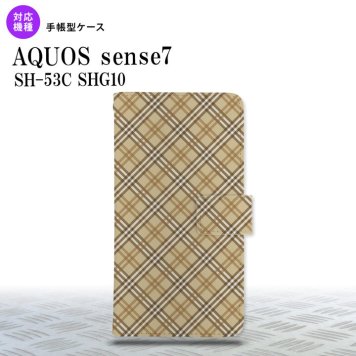 sense7 sense7 手帳型スマホケース カバー バイアスチェック ベージュ 2022年 11月発売 nk-004s-sens7-dr443