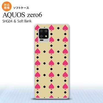 SHG04 SHG04 ZERO6 AQUOS zero6 スマホケース ソフトケース トランプ スペード ベージュ ピンク メンズ レディース nk-zero6-tp540