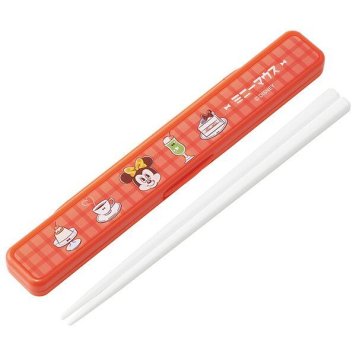 喫茶レトロ ミニーマウス 抗菌 音のならない箸・箸箱セット 箸18cm スケーター ※送料無料(ポスト投函)