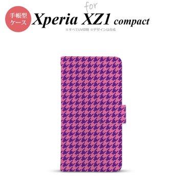 【手帳型 スマホ カバー ケース】【SO02K】【エクスペリア XZ1】手帳型 ケース SO-02K スマホ カバー Xperia XZ1 Compact エクスペリア 千鳥柄 紫 nk-004s-so02k-dr907【メール便送料無料】