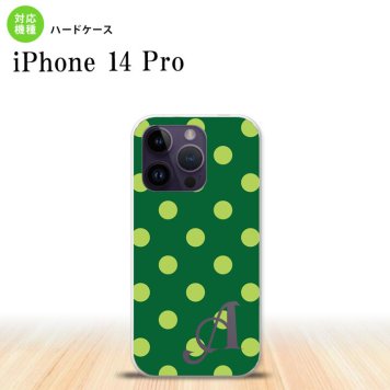 iPhone14 Pro iPhone14 Pro スマホケース 背面ケース ハードケース ドット 水玉 B 緑 +アルファベット 2022年 9月発売 nk-i14p-840i