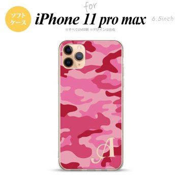 iPhone11ProMax iPhone11pro max スマホケース ソフトケース ウッドランド 迷彩 C ピンク +アルファベット メンズ レディース nk-i11pm-tp1149i