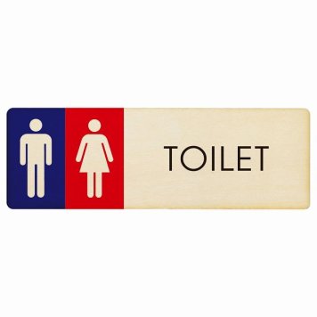 トイレ プレート 木製 男女 B1 長方形 12x4cm ドア サインプレート ピクトサイン トイレマーク表示 案内 注意 施設 御手洗 TOILET おしゃれ シンプル 安全対策