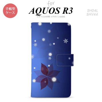 SH-04L/SHV44 AQUOS R3 手帳型スマホケース カバー 雪  nk-004s-r3-dr638
