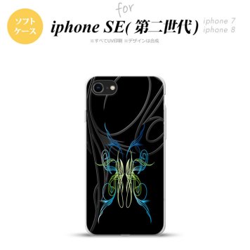 iPhoneSE 2 第二世代 iPhone8&iPhone7 共用 スマホケース 背面カバー ソフトケース ピンスト 黒 ブルー グリーン おしゃれ かわいい かっこいい メンズ レディース nk-ise2-tp1239