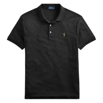 ラルフローレン Ralph Lauren ポロシャツ 無地 半袖 コットン ポニーロゴ ワンポイント 710713130 001 SOFT TOUCH POLO CUSTOM SLIM FIT メンズ ブラック