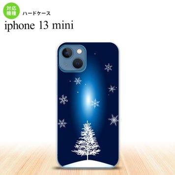 iPhone13mini iPhone13 mini ケース ハードケース 雪 ツリー 紺  nk-i13m-639