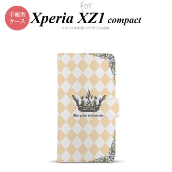 【手帳型 スマホ カバー ケース】【SO02K】【エクスペリア XZ1】手帳型 ケース SO-02K スマホ カバー Xperia XZ1 Compact エクスペリア 王冠 オレンジ nk-004s-so02k-dr1453【メール便送料無料】