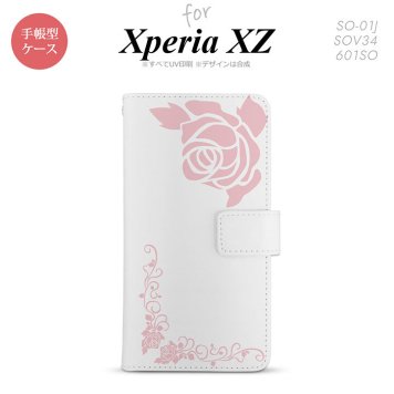 【手帳型 スマホ カバー ケース】【SO01J】【エクスペリア XZ 】手帳型 ケース SO-01J スマホ カバー XPERIA XZ エクスペリア バラA ピンク nk-004s-so01j-dr1067【メール便送料無料】