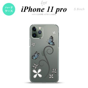 iPhone11Pro iPhone11 Pro スマホケース ハードケース バタフライ 蝶 C 黒 メンズ レディース nk-i11p-221