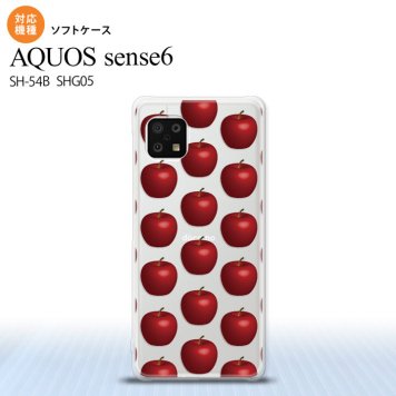 SH-54B SHG05 AQUOS sense6 スマホケース ソフトケース りんご 林檎 赤 メンズ レディース nk-sens6-tp048