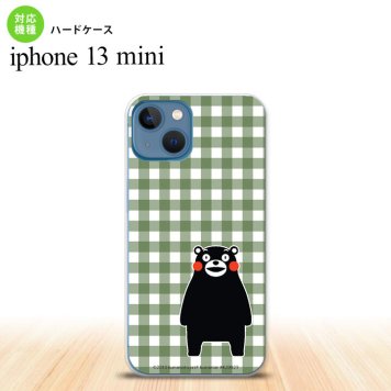 iPhone13mini iPhone13 mini ケース ハードケース くまモン チェック 緑  nk-i13m-km16