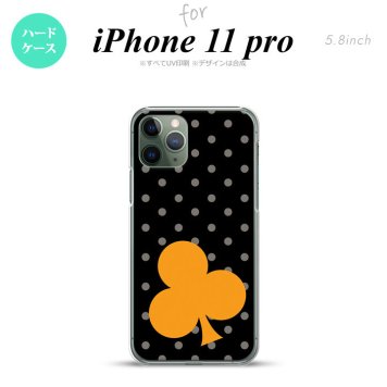 iPhone11Pro iPhone11 Pro スマホケース ハードケース トランプ 水玉 クラブ 黒 オレンジ メンズ レディース nk-i11p-547