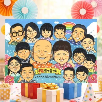 結婚記念日の記念に、写真をもとに、心が和む似顔絵を描きます。 似顔絵 プレゼント 金婚式 名入れ 手描き ギフト 贈り物 結婚記念日 誕生日 お祝い 長寿 大人数 ご夫婦 家族 祖父 ご両親 下書き確認 名入れ 修正無料 一生もの 似てる そっくり 親孝行 一生もの 宝物 長寿 感謝 結婚50周年 同窓会 ブライダルギフト 喜寿祝い 贈答品 メモリアル 応援 オリジナル ウェディングギフト 二次会