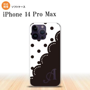 iPhone14 ProMax iPhone14 Pro Max スマホケース 背面ケースソフトケース ドット レース A 黒 +アルファベット 2022年 9月発売 nk-i14pm-tp344i