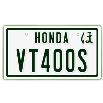なんちゃって単車プレート【HONDA・VT400S】ナンバープレート　バイク　二輪　オートバイ　グッズ　アクセサリー　雑貨 インテリア アイテム プレゼント ギフト バイク好き 旧車 走り屋 ギア パーツ メンテナンス ファッション お洒落 オブジェ