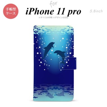 iPhone11Pro iPhone11 Pro 手帳型スマホケース カバー イルカ  nk-004s-i11p-dr1001