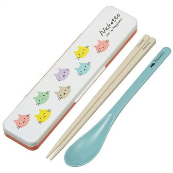 ねこっと カラフル 抗菌音のならないコンビセット 箸18cm ※送料無料(ポスト投函)