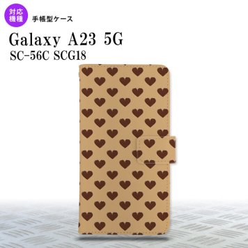 Galaxy A23 GalaxyA23 手帳型スマホケース カバー ハート 茶 2022年 10月発売 nk-004s-a23-dr171