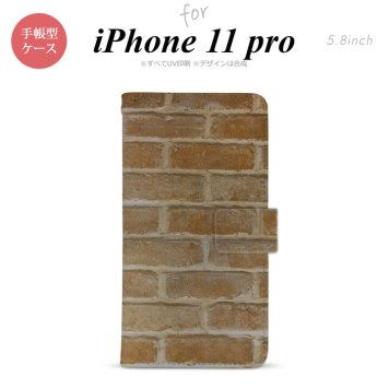 iPhone11Pro iPhone11 Pro 手帳型スマホケース カバー ピクチャ レンガ 茶  nk-004s-i11p-dr732