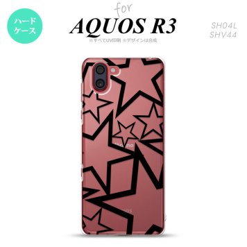 SH-04L SHV44 R3 AQUOS R3 スマホケース カバー 星 クリア 黒 nk-r3-1115