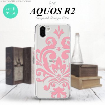 AQUOS R2 アクオス アール2 SH-03K SHV42 専用 スマホケース カバー ハードケース ダマスク柄大B ピンク nk-r2-1033[スマホ,スマホケース,スマホカバー,ケース,カバー,ジャケット]