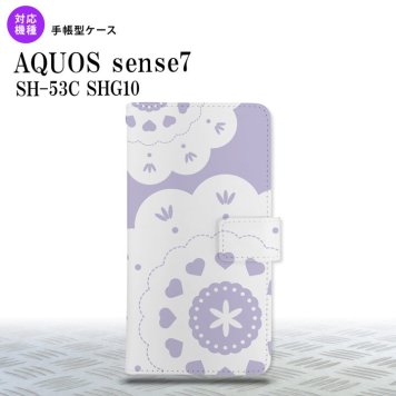 sense7 sense7 手帳型スマホケース カバー レース クリア 紫 2022年 11月発売 nk-004s-sens7-dr1486