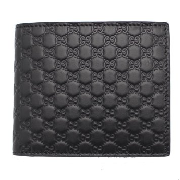 グッチ　GUCCI　544472 BMJ1N 1000　二つ折り財布　ブラック　黒　グッチシマ　レザー ウォレット　マイクログッチ　Outlet　アウトレット
