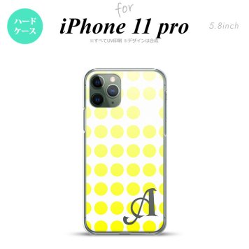 iPhone11Pro iPhone11 Pro スマホケース ハードケース 水玉 黄 +アルファベット メンズ レディース nk-i11p-1371i