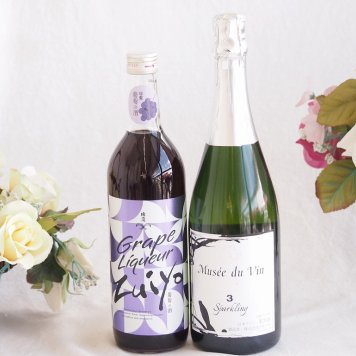みずみずしくジューシーな風味の葡萄酒と国産ワインセット(MdV オアシス3 白スパークリングワイン辛口(長野県)750ml瑞鷹葡萄の酒10度(熊本県)720ml