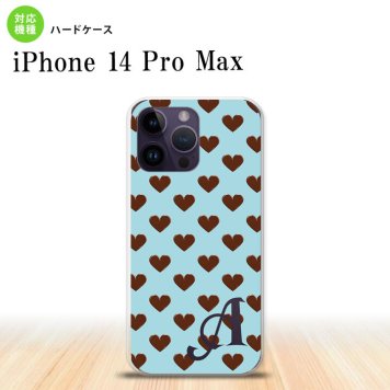 iPhone14 ProMax iPhone14 Pro Max スマホケース 背面ケース ハードケース ハート B 青 +アルファベット 2022年 9月発売 nk-i14pm-172i