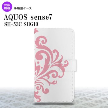 sense7 sense7 手帳型スマホケース カバー ダマスク ピンク 2022年 11月発売 nk-004s-sens7-dr1033