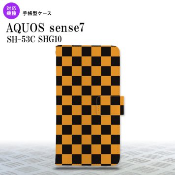 sense7 sense7 手帳型スマホケース カバー スクエア 黒 オレンジ 2022年 11月発売 nk-004s-sens7-dr761