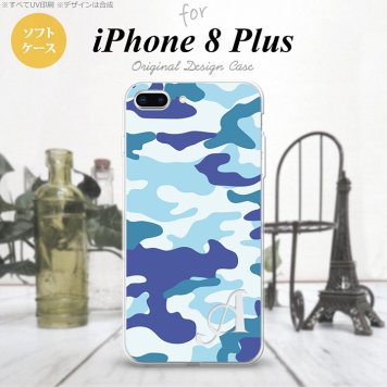 【iPhone8Plus】【スマホケース/スマホカバー】【アイフォン8プラス】iPhone8Plus スマホケース ケース アイフォン8プラス イニシャル 迷彩A 青B nk-ip8p-tp1153ini【メール便送料無料】