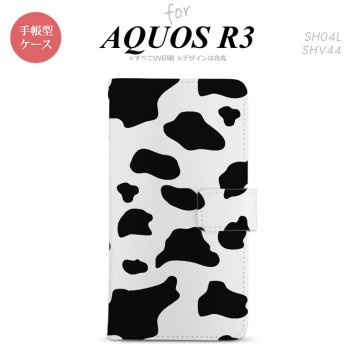SH-04L/SHV44 AQUOS R3 手帳型スマホケース カバー ダルメシアン 牛 クリア  nk-004s-r3-dr479