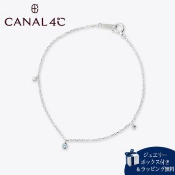 【無料ラッピング】 カナルヨンドシー Canal 4℃ カナル4℃ ブレスレットK10 ホワイトゴールド 3月誕生石 