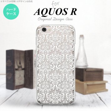 【SH03J】【スマホケース/スマホカバー】【アクオス R】SH03J スマホケース AQUOS R SH-03J カバー アクオス R ダマスク柄 クリア×白 nk-sh03j-458【メール便送料無料】