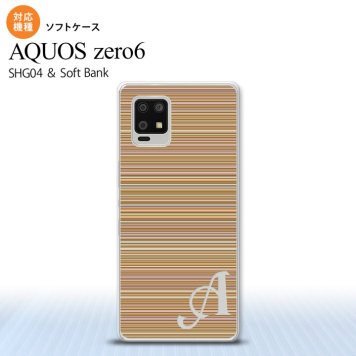 SHG04 SHG04 ZERO6 AQUOS zero6 スマホケース ソフトケース ボーダー 細 茶 +アルファベット メンズ レディース nk-zero6-tp1289i