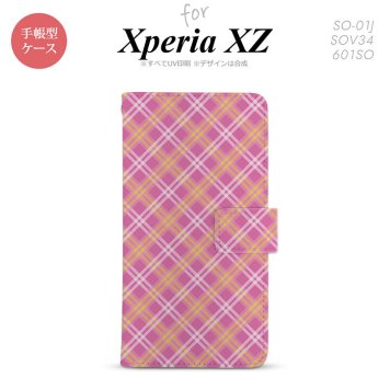 【手帳型 スマホ カバー ケース】【SO01J】【エクスペリア XZ 】手帳型 ケース SO-01J スマホ カバー XPERIA XZ エクスペリア チェックA ピンク nk-004s-so01j-dr433【メール便送料無料】