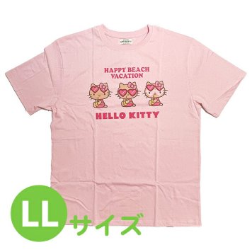 サンリオ 日焼けキティ 半袖Tシャツ(XL) ジュース ピンク アパレル Sanrio